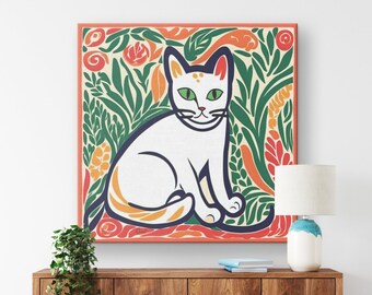 Matisse Cat Art Print: Mid-Century Modern Bauhaus Wall Decor