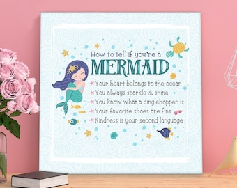 Whimsical Mermaid Print: Ocean Nursery Decor, Girl's Room Art