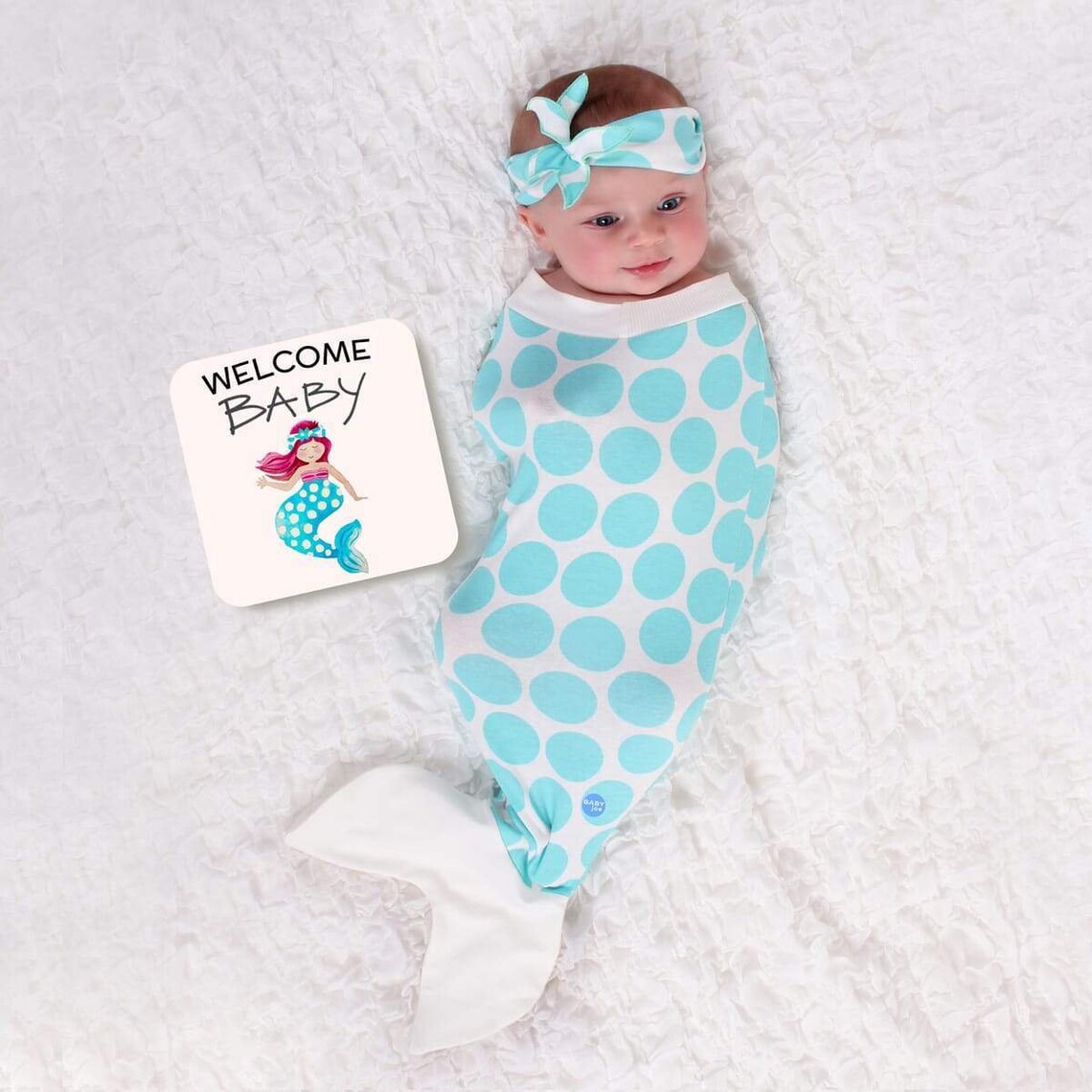 Newborn Swaddle Set Baby Mermaid Tail Mermaid Onesie Swaddle Etsy