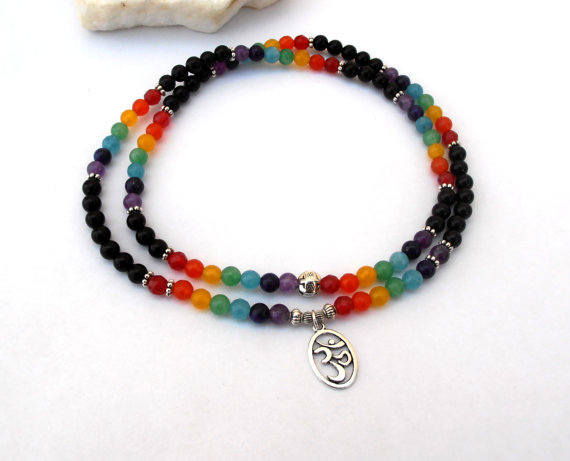 Genuine 108 Onyx & Chakra Beads Buddhist Prayer Beads Mala | Etsy