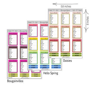 Pegatinas de seguimiento/planificación de gastos