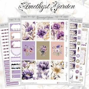 Amethyst Garden | Kit semanal floral | EC Vertical | Happy Planner | Hobonichi Cousin | Hobonichi Weeks 7