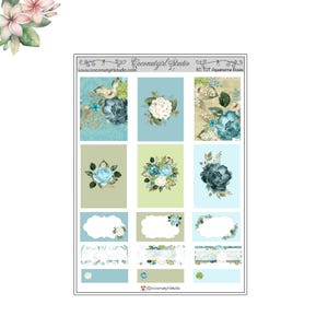 Caixas Decorativas Aquamarine Two Dollar Tuesday | EC Vertical | Happy Planner | adesivos para planejador