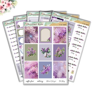Kit Semanal Lilac Dreams / flores moradas / Primavera / EC Vertical / Happy Planner / Hobonichi Cousin / Hobonichi Weeks