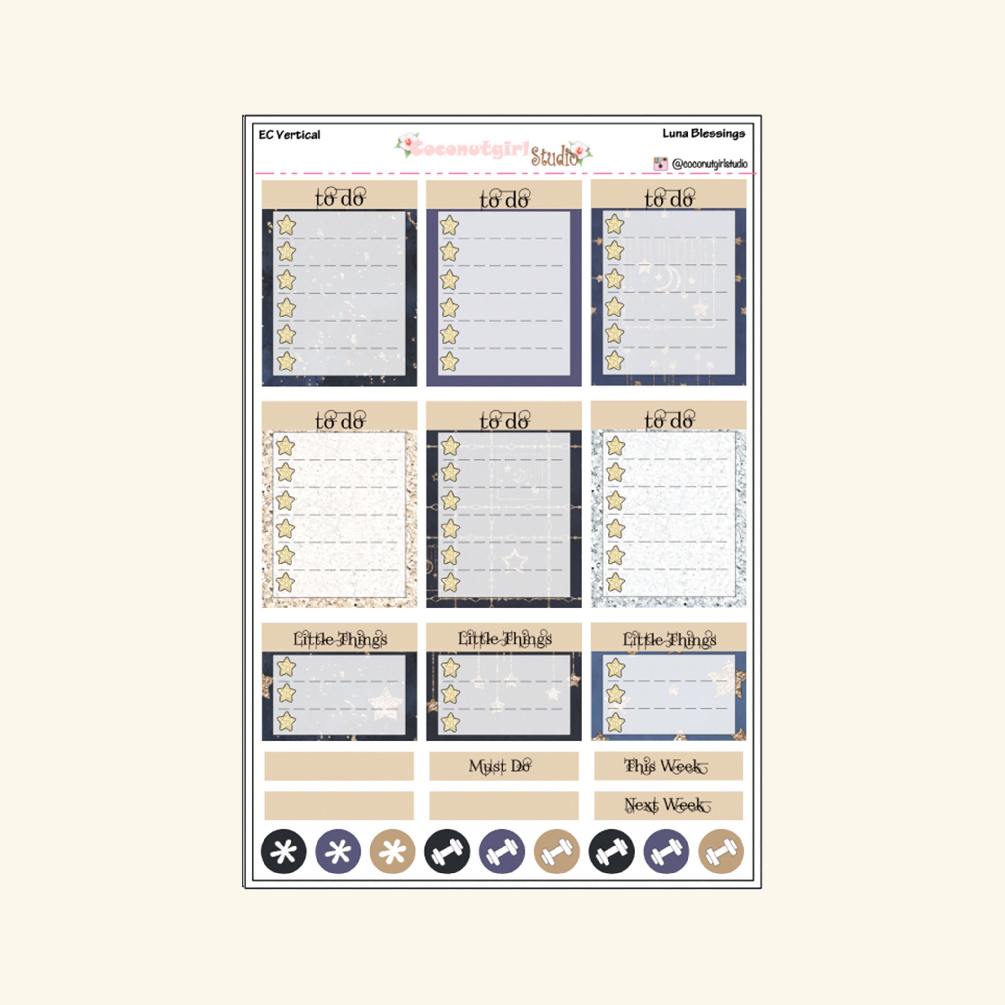 Celestial Weekly Planner Kit – Moon, Stars & Night Sky Planner Stickers ...
