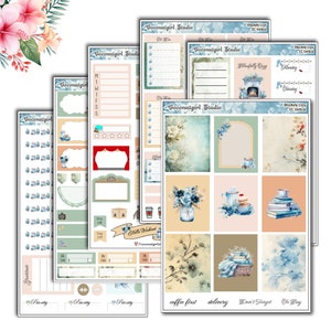 Kit semanal maravillosamente acogedor / EC Vertical / Happy Planner / Hobonichi Cousin / Hobonichi Weeks / Invierno / Florales / pegatina del planificador