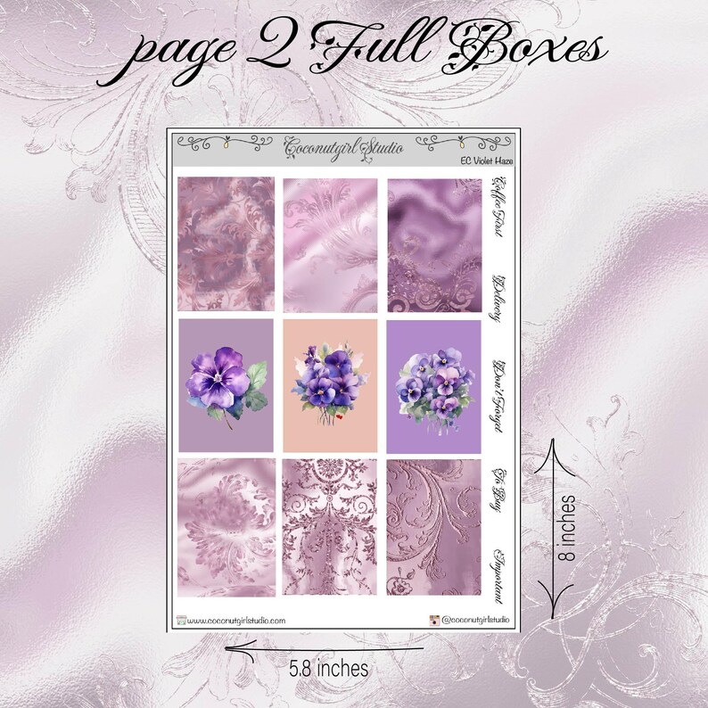 Violet Haze Weekly Planner Stickers – Purple Floral Kit - Etsy