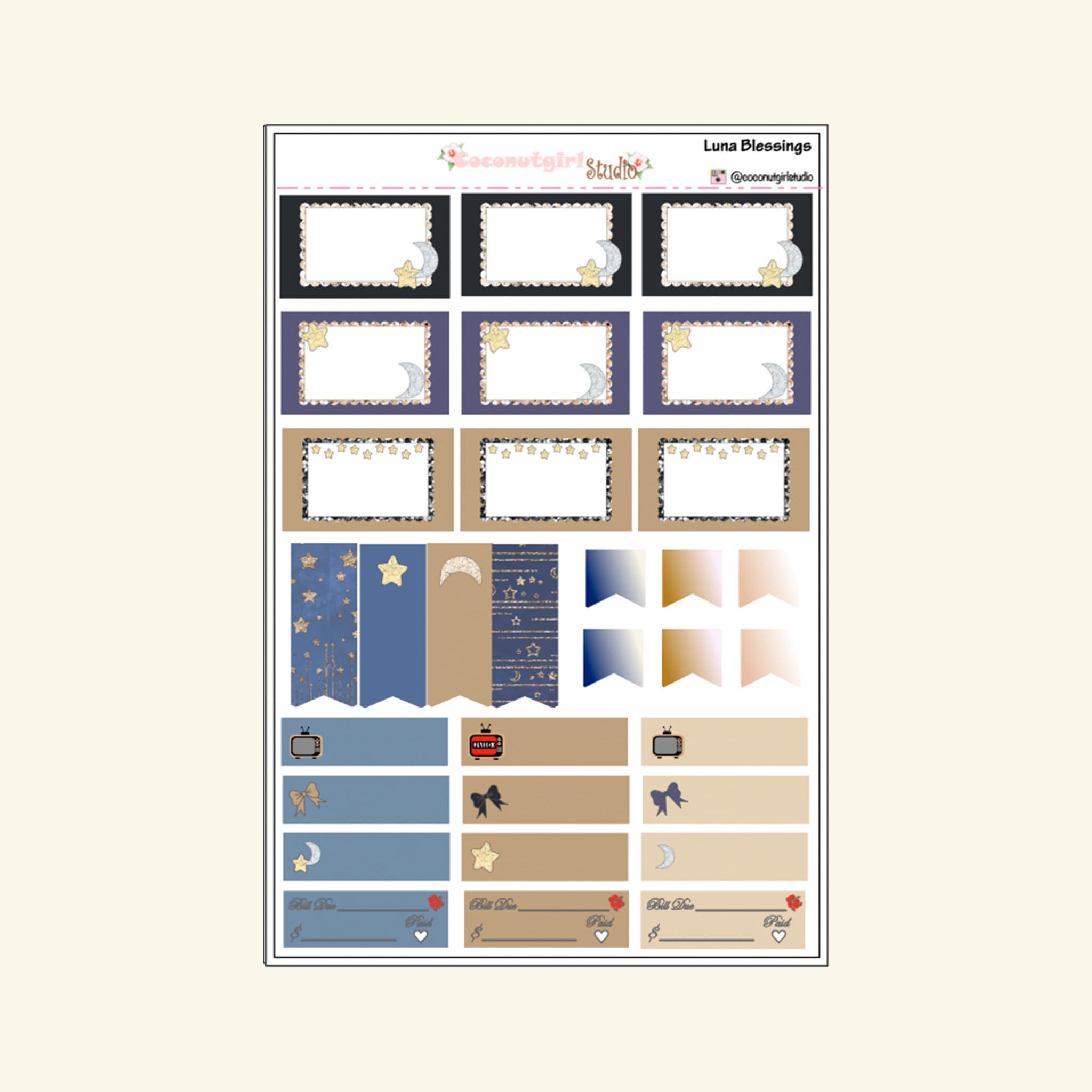 Celestial Weekly Planner Kit – Moon, Stars & Night Sky Planner Stickers ...