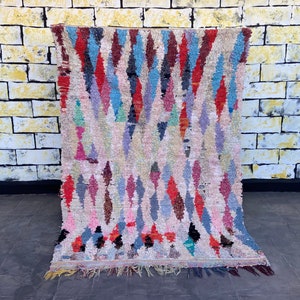 Bohemian Moroccan Rug | Boucherouite | Vibrant Handmade Textile | Berber Art