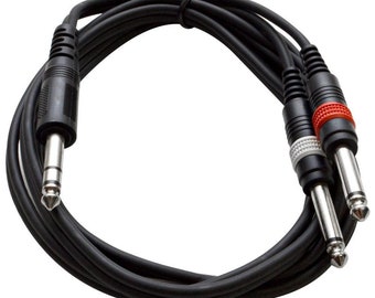 SA-iERQM25-25 Foot 1//8 Inch 3.5mm Stereo TRS Male to 1//4 Inch 6.35mm Male Audio Patch Cable Seismic Audio