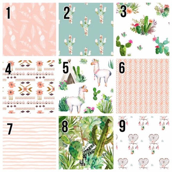 Literie Bebe Fille Lamas Cactus Aztec Courtepointe Etsy