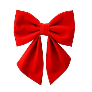 Red Christmas Dog Bow: Holiday Collar Accessory, Matching Owner Bow Available