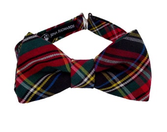 Black tartan bow ties for boys, plaid bow tie for baby boys and toddlers