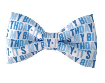 Blue bow tie for dogs, birthday bow tie for dogs, dog collar bow tie, small bow tie for dogs, bow ties for big dog, pet bow tie