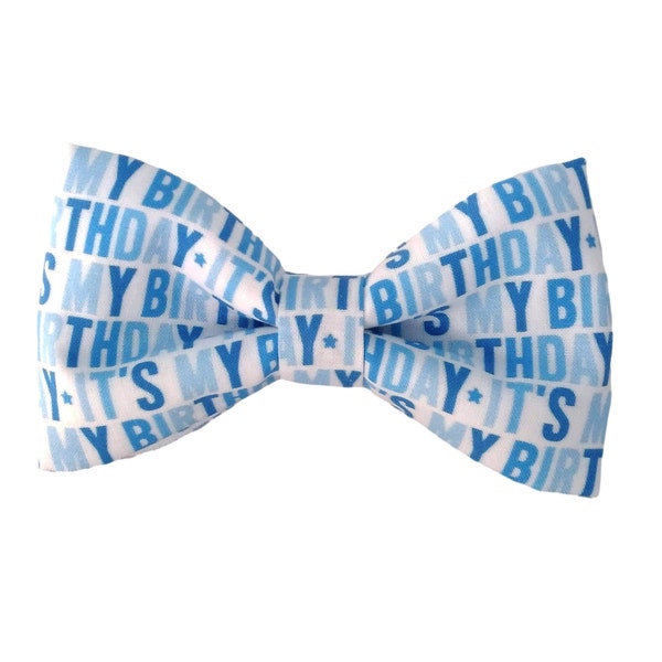 Blue bow tie for dogs, birthday bow tie for dogs, dog collar bow tie, small bow tie for dogs, bow ties for big dog, pet bow tie