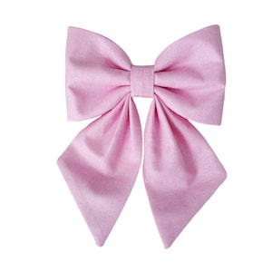 Pink Glitter Dog Sailor Bow: Wedding Collar Accessory, Velcro Attachment, Small & Large Sizes