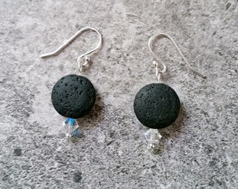 Essential Oil Diffuser Earrings, Lava Bead Earrings, Aromatherapy Earrings, Boho Earrings, Lava Stone Earrings, Lava Healing Earrings, Gift