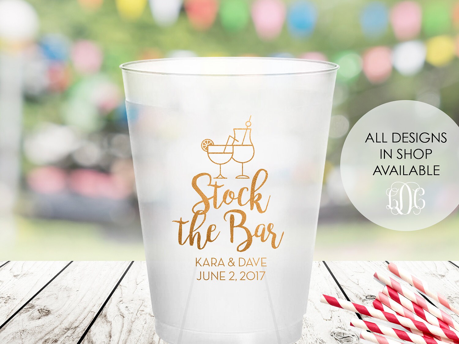 Stock the bar party frosted cups personalized shatterproof Etsy
