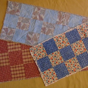 Abstract Rag Quilt Checkerboard Patchwork Table Runner Choice of Fabrics