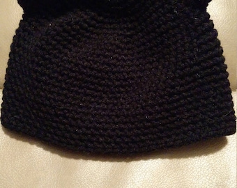 Crochet Black Bear Hat