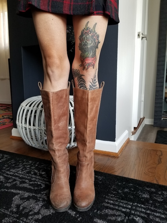 Leather Knee High Boots