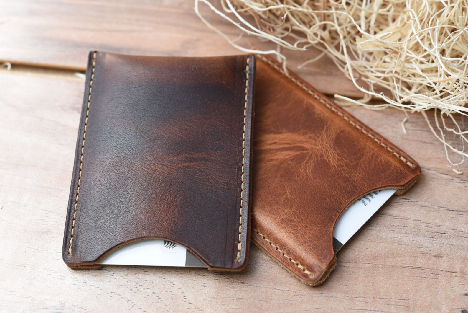 Leather Card Sleeve Groomsmen gift wallet Minimalist Wallet Etsy