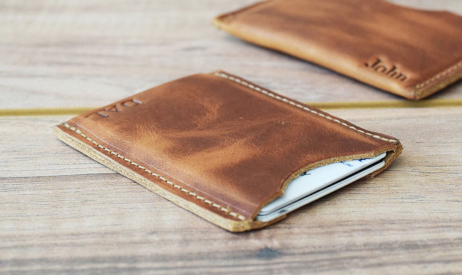 Minimalist card Sleeve, leather card sleeve, slim wallet, leather car…