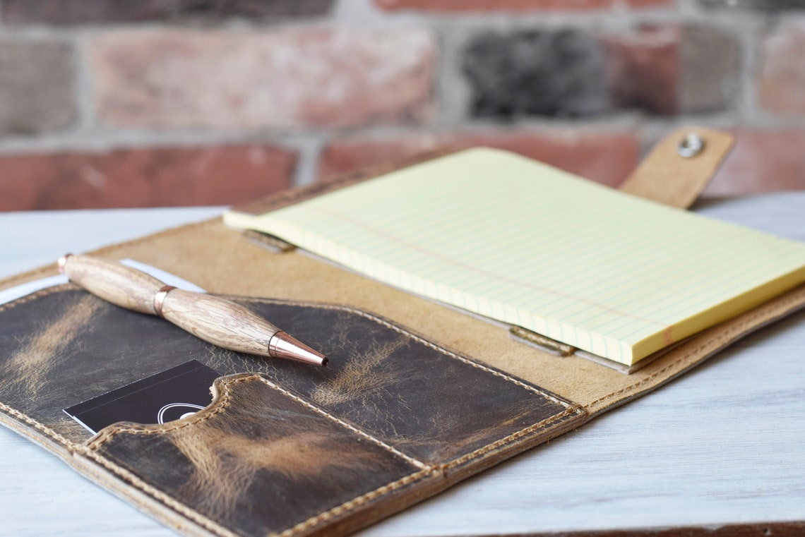 Leather Journal Cover 5x8 Legal Pad Cover Personalized Etsy