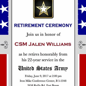 Military Retirement Invitation - Instant Editable Download