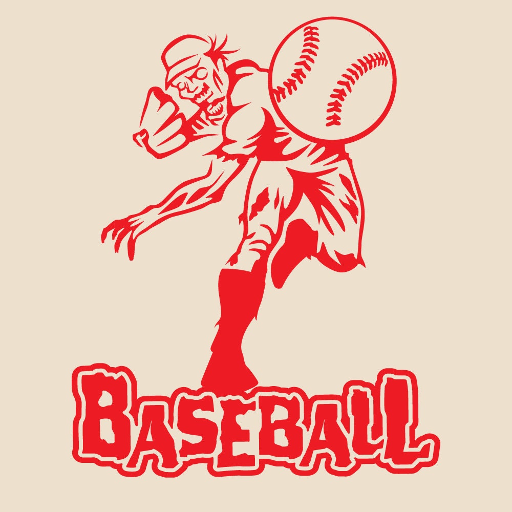 Zombie Baseball Player Vinyl Decal Price Ranges 4.99 9.99 | Etsy