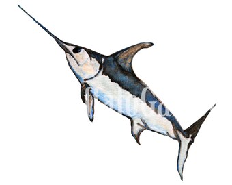Swordfish print | Etsy