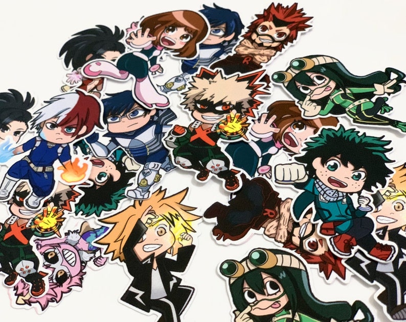 deku bakugo ochaco ochako iida kaminari kirishima todoroki custom my hero academia boku no hero academia sticker sheets or single stickers labels paper party supplies lifepharmafze com