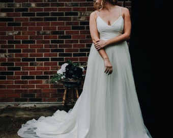 Lace Wedding Dress with Spaghetti Straps