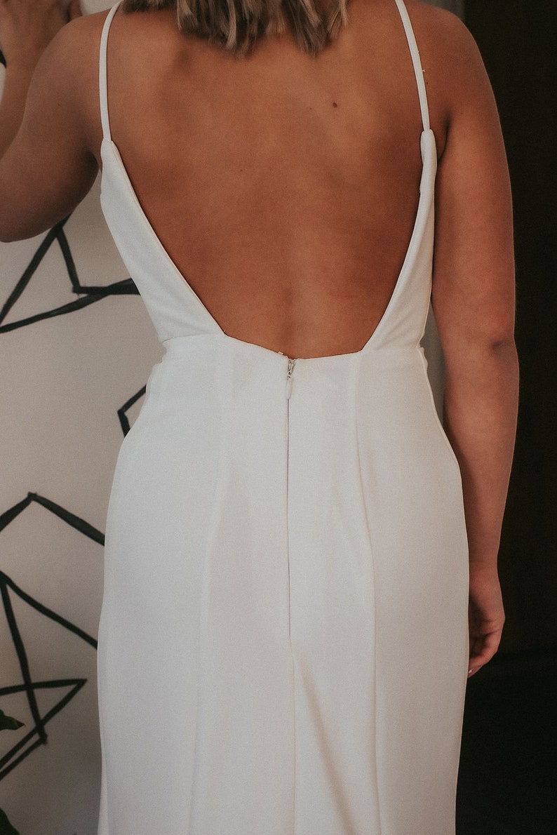 Simple Wrap Mermaid Wedding Dress with Open Back image 4