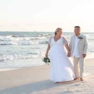 Ivory Lace and Tulle Boho Wedding Dress with Sleeves image 8