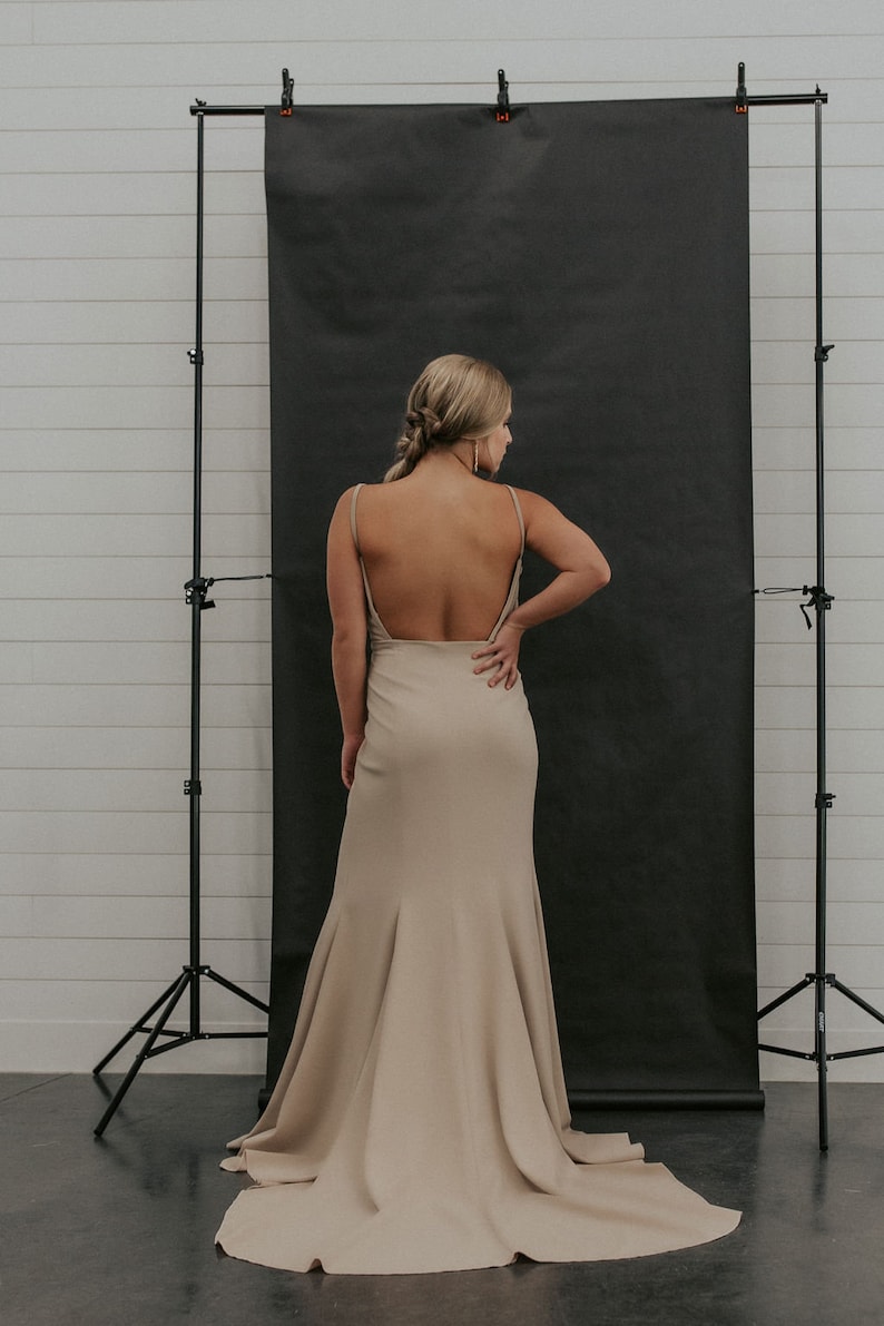 Simple Wrap Mermaid Wedding Dress with Open Back image 10