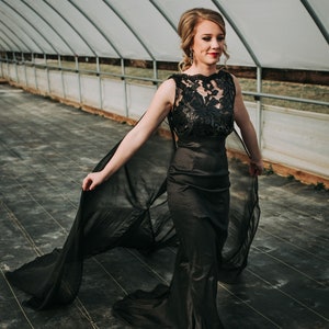 Black Evening Gown, Prom Dress, image 3