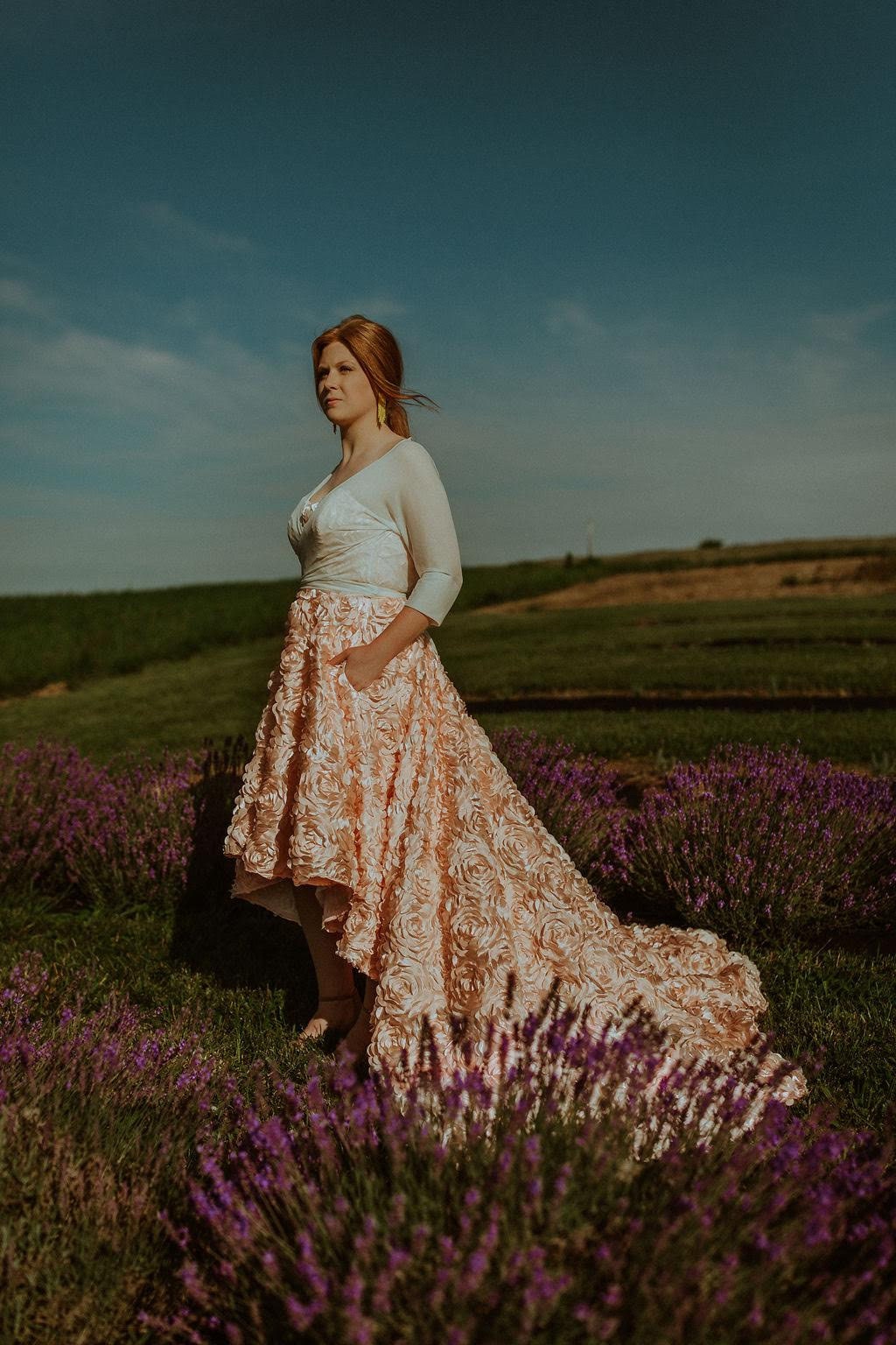 High Low Blush Floral Wedding Dress Etsy