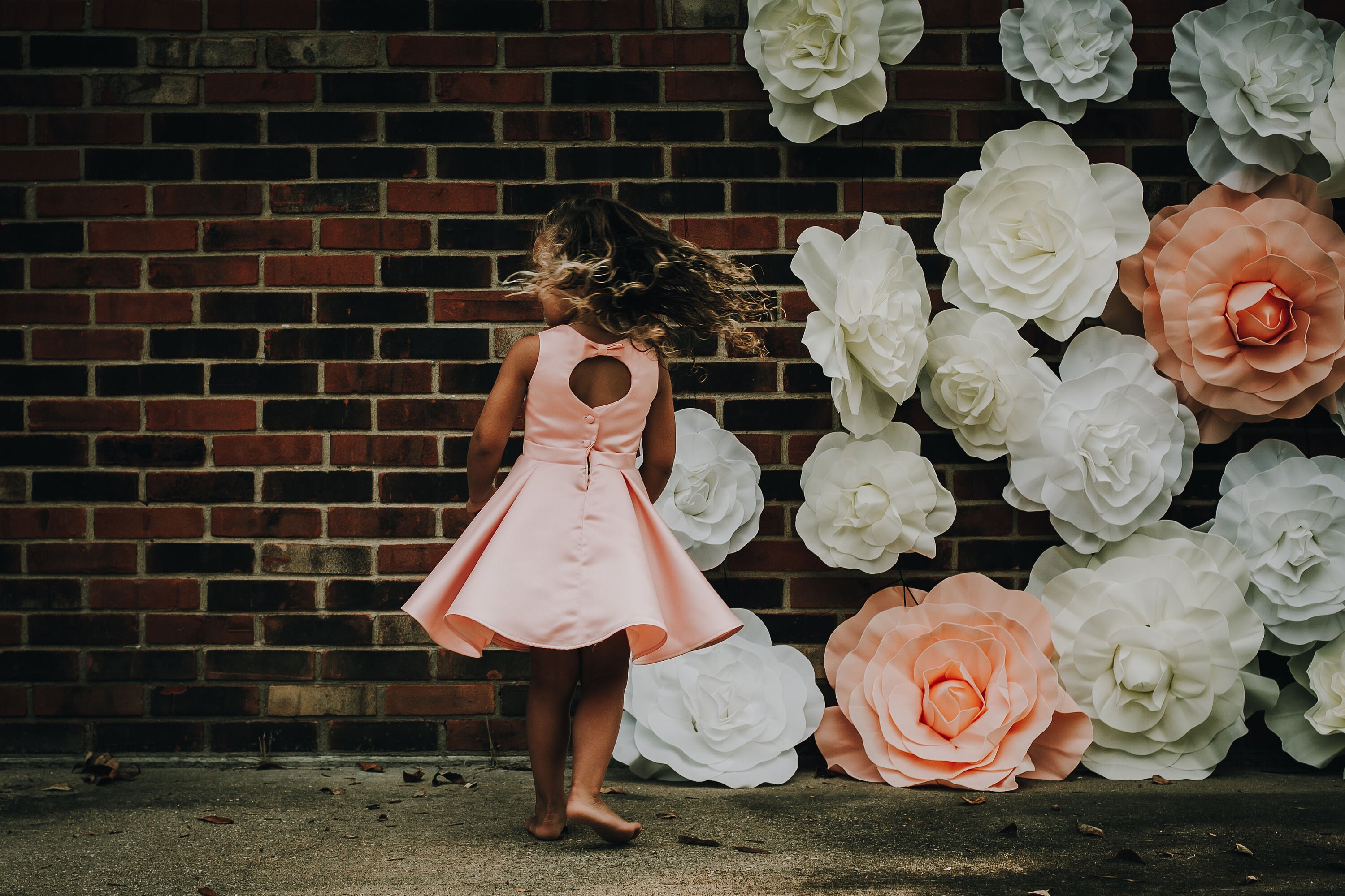 Satin Flower Girl Dress with Bow