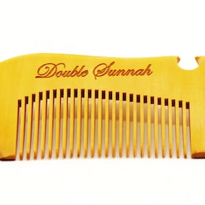 Doppio Sunnah fatto a mano Peach Barba & Pettini di massaggio capelli (Denti fini)