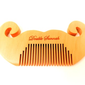 Doppio Sunnah fatto a mano Pesca Legno Barba & Capelli Tasca Comb