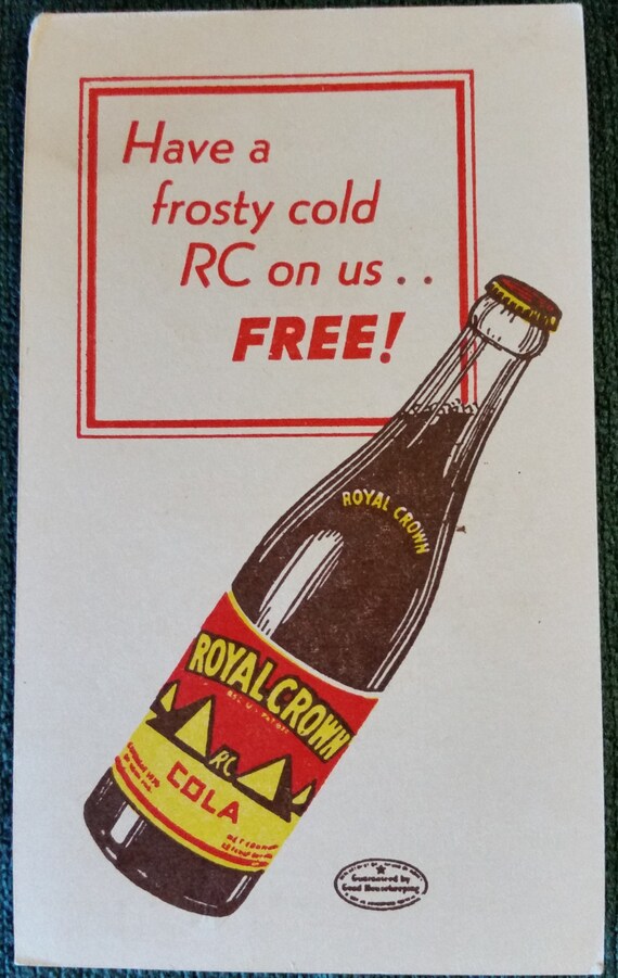 Vintage RC Cola Nehi Bottling Premium Advertising Card. Etsy