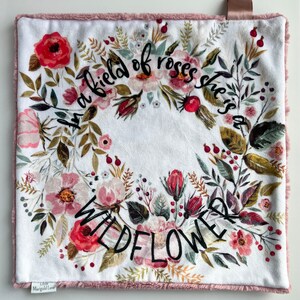 Baby girl lovey, baby shower gift, floral lovey blanket, minky lovey, cuddle, lovey blanket, minky blanket, security blanket, watercolor