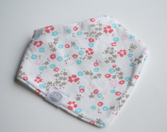 Baby girl bandana bib, baby shower gift, drool bib, floral bandana bib, floral print bib, stay dry bib, dribble bib