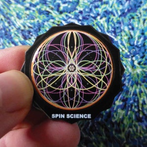 Flower Mandala Pin Limited Edition 1.5 Double-Post with Engraved Back image 1