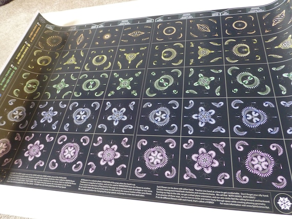 40 Flowers Poster - 36"x24": 40 Flowers Seen in Juggling, Fire Spinning, and Flow Arts - FREE shipping
