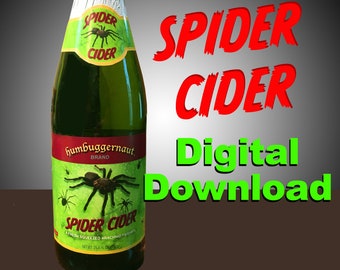 Spider Cider Bottle Labels DIGITAL DOWNLOAD