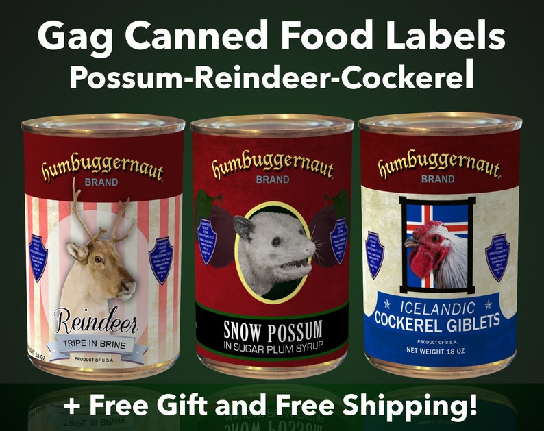 Gag Holiday Canned Food Labels Free Gift and Free Shipping ...