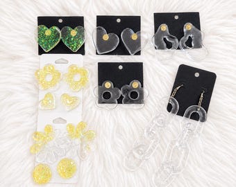 Clear resin earrings