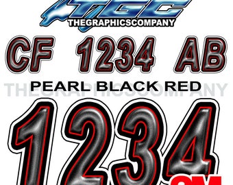 Black Set of 2 Custom Boat Registration Numbers Letters Decal Vinyl 4/" x 20/"